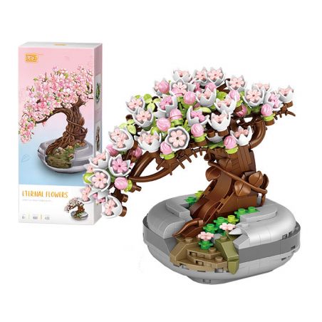 LOZ 1661 non  CHẬU CÂY HOA ANH ĐÀO bộ đồ chơi xếp lắp ráp ghép mô hình Flowers 426 khối