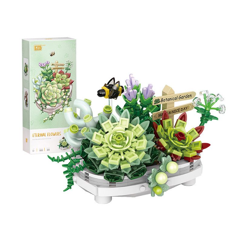 LOZ 1660 non  CHẬU CÂY MỌNG NƯỚC bộ đồ chơi xếp lắp ráp ghép mô hình Flowers Hoa 389 khối