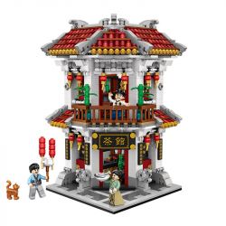LOZ 1023 non  QUÁN TRÀ PHỐ TÀU bộ đồ chơi xếp lắp ráp ghép mô hình Creator ANCIENT STREET Sáng Tạo 1645 khối