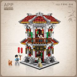 LOZ 1023 non  QUÁN TRÀ PHỐ TÀU bộ đồ chơi xếp lắp ráp ghép mô hình Creator ANCIENT STREET Sáng Tạo 1645 khối