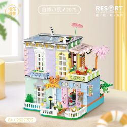 WEIGHT 2079 non  BẠCH HOA TIỂU TRÚC bộ đồ chơi xếp lắp ráp ghép mô hình Modular Buildings MOONLIGHT Mô Hình Nhà Cửa 2527 khối