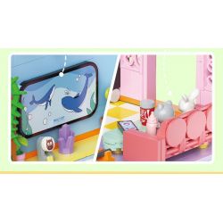 WEIGHT 2079 non  BẠCH HOA TIỂU TRÚC bộ đồ chơi xếp lắp ráp ghép mô hình Modular Buildings MOONLIGHT Mô Hình Nhà Cửa 2527 khối