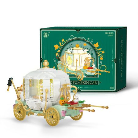 WEIGHT 6004 non  GIỎ BÍ NGÔ MA THUẬT bộ đồ chơi xếp lắp ráp ghép mô hình Girl PUMPKIN CART Con Gái 648 khối