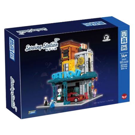 ZHEGAO 00417 non  TRẠM BẢO TRÌ bộ đồ chơi xếp lắp ráp ghép mô hình Modular Buildings SERVING STATION Mô Hình Nhà Cửa 1859 khối