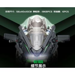 PanlosBrick 672103 Panlos Brick 672103 non  MOTO H2R PHIÊN BẢN NHẸ tỷ lệ 1:5 bộ đồ chơi xếp lắp ráp ghép mô hình  KAWASAKI H2R Kỹ Thuật Công Nghệ Cao Mô Hình Phương Tiện 1968 khối