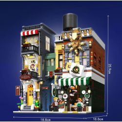 ZHEGAO DZ6113 6113 non  KHÁCH SẠN CÀ PHÊ bộ đồ chơi xếp lắp ráp ghép mô hình Modular Buildings COFFEE HOTEL Mô Hình Nhà Cửa 3036 khối