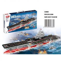 WOMA C0869 0869 non  TÀU SÂN BAY 003 bộ đồ chơi xếp lắp ráp ghép mô hình Battle Ship TYPE 003 AIRCRAFT CARRIER Tàu Chiến 2280 khối