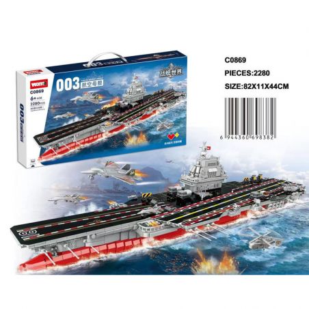 WOMA C0869 0869 non  TÀU SÂN BAY 003 bộ đồ chơi xếp lắp ráp ghép mô hình Battle Ship TYPE 003 AIRCRAFT CARRIER Tàu Chiến 2280 khối