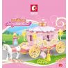 SEMBO 1816 non  CỖ XE DIỄU HÀNH LÃNG MẠN bộ đồ chơi xếp lắp ráp ghép mô hình FAIRY TALE LAND 342 khối
