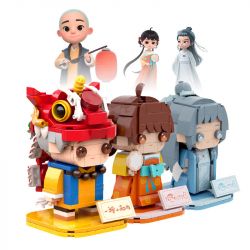 PANTASY 99106 non  TIỂU HÒA THƯỢNG YIZEN AH SI VÀ LITTLE BELL bộ đồ chơi xếp lắp ráp ghép mô hình