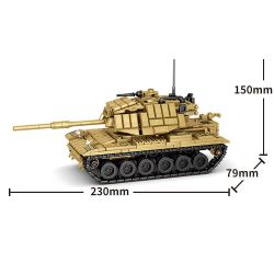 LEYI 66017 non  XE TĂNG CHIẾN ĐẤU CHỦ LỰC M60 bộ đồ chơi xếp lắp ráp ghép mô hình Military Army M60 MAIN BATTLE TANK Quân Sự Bộ Đội 602 khối