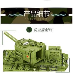 LEYI 66016 non  XE TĂNG HẠNG NẶNG KV-2 CỦA LIÊN XÔ bộ đồ chơi xếp lắp ráp ghép mô hình Military Army KV-2 HEAVY TANK Quân Sự Bộ Đội 536 khối