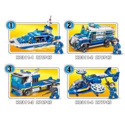 MINGDI K0311 0311 non  CẢNH SÁT MECH 4 KẾT HỢP bộ đồ chơi xếp lắp ráp ghép mô hình 1105 khối