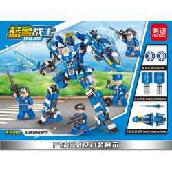 MINGDI K0311 0311 non  CẢNH SÁT MECH 4 KẾT HỢP bộ đồ chơi xếp lắp ráp ghép mô hình 1105 khối