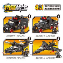 MINGDI K0253 0253 non  KẾT HỢP SWAT MECH 4 bộ đồ chơi xếp lắp ráp ghép mô hình 1109 khối
