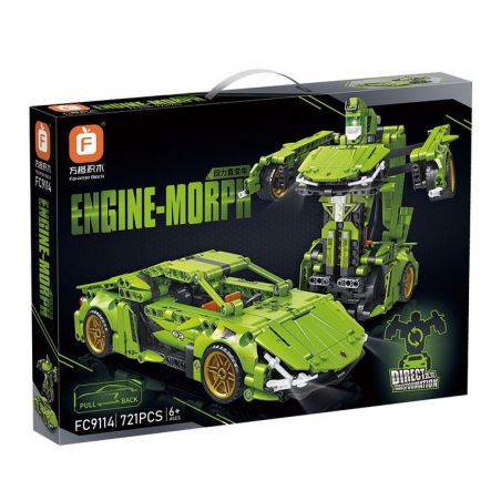 FORANGE FC9114 9114 non  MÀU XANH LÁ CÂY LÙI XE THẲNG bộ đồ chơi xếp lắp ráp ghép mô hình  ENGINE MORPH Kỹ Thuật Công Nghệ Cao Mô Hình Phương Tiện 721 khối