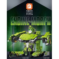 FORANGE FC9114 9114 non  MÀU XANH LÁ CÂY LÙI XE THẲNG bộ đồ chơi xếp lắp ráp ghép mô hình  ENGINE MORPH Kỹ Thuật Công Nghệ Cao Mô Hình Phương Tiện 721 khối