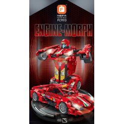 FORANGE FC9113 9113 non  MÀU ĐỎ LÙI XE THẲNG bộ đồ chơi xếp lắp ráp ghép mô hình  ENGINE MORPH Kỹ Thuật Công Nghệ Cao Mô Hình Phương Tiện 696 khối