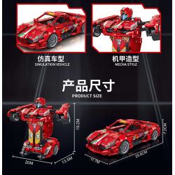 FORANGE FC9113 9113 non  MÀU ĐỎ LÙI XE THẲNG bộ đồ chơi xếp lắp ráp ghép mô hình  ENGINE MORPH Kỹ Thuật Công Nghệ Cao Mô Hình Phương Tiện 696 khối