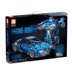 FORANGE FC9112 9112 non  MÀU XANH LÙI XE THẲNG bộ đồ chơi xếp lắp ráp ghép mô hình  ENGINE MORPH Kỹ Thuật Công Nghệ Cao Mô Hình Phương Tiện 717 khối