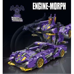 FORANGE FC9111 9111 non  TÍM LÙI XE THẲNG bộ đồ chơi xếp lắp ráp ghép mô hình  ENGINE MORPH Kỹ Thuật Công Nghệ Cao Mô Hình Phương Tiện 714 khối