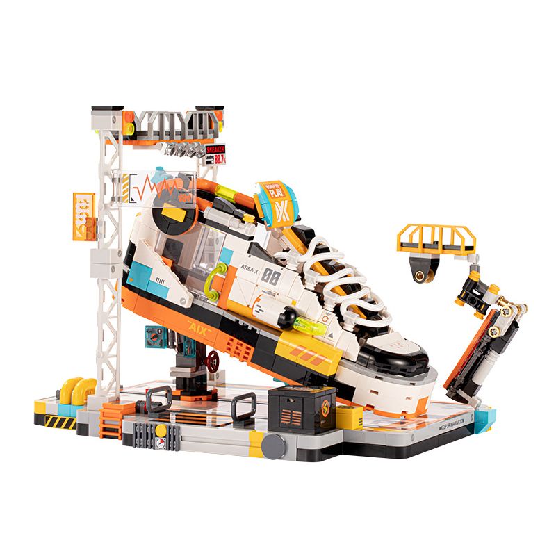 X AREA-X AX0030 0030 non  TRẠM ĐẾ GIÀY HỢP THỜI TRANG tỷ lệ 1:1 bộ đồ chơi xếp lắp ráp ghép mô hình Creator SNEAKER FACTORY Sáng Tạo