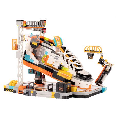 X AREA-X AX0030 0030 non  TRẠM ĐẾ GIÀY HỢP THỜI TRANG tỷ lệ 1:1 bộ đồ chơi xếp lắp ráp ghép mô hình Creator SNEAKER FACTORY Sáng Tạo