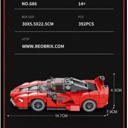 REOBRIX 686 non  FERRARI FXX-K V2 bộ đồ chơi xếp lắp ráp ghép mô hình  Kỹ Thuật Công Nghệ Cao Mô Hình Phương Tiện 392 khối