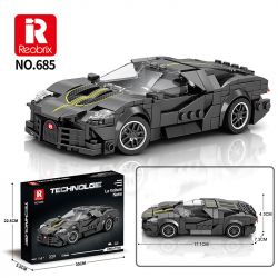 REOBRIX 685 non  BUGATTI CHIẾC XE MÀU ĐEN bộ đồ chơi xếp lắp ráp ghép mô hình Speed Champions Racing Cars BUGATTI LA VOITURE NOIRE Đua Xe Công Thức 339 khối