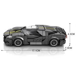 REOBRIX 685 non  BUGATTI CHIẾC XE MÀU ĐEN bộ đồ chơi xếp lắp ráp ghép mô hình Speed Champions Racing Cars BUGATTI LA VOITURE NOIRE Đua Xe Công Thức 339 khối
