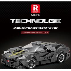 REOBRIX 685 non  BUGATTI CHIẾC XE MÀU ĐEN bộ đồ chơi xếp lắp ráp ghép mô hình Speed Champions Racing Cars BUGATTI LA VOITURE NOIRE Đua Xe Công Thức 339 khối