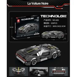 REOBRIX 685 non  BUGATTI CHIẾC XE MÀU ĐEN bộ đồ chơi xếp lắp ráp ghép mô hình Speed Champions Racing Cars BUGATTI LA VOITURE NOIRE Đua Xe Công Thức 339 khối