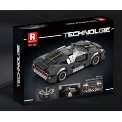 REOBRIX 685 non  BUGATTI CHIẾC XE MÀU ĐEN bộ đồ chơi xếp lắp ráp ghép mô hình Speed Champions Racing Cars BUGATTI LA VOITURE NOIRE Đua Xe Công Thức 339 khối