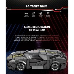 REOBRIX 685 non  BUGATTI CHIẾC XE MÀU ĐEN bộ đồ chơi xếp lắp ráp ghép mô hình Speed Champions Racing Cars BUGATTI LA VOITURE NOIRE Đua Xe Công Thức 339 khối