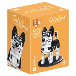 ZHEGAO 00915 non  HUSKY SIBERIA bộ đồ chơi xếp lắp ráp ghép mô hình CUTE PET SIBERIAN HUSKY 217 khối