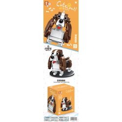 ZHEGAO 00911 non  CHÓ SĂN bộ đồ chơi xếp lắp ráp ghép mô hình CUTE PET CHARLES DOG 210 khối