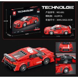 REOBRIX 681 non  AUDI R8 bộ đồ chơi xếp lắp ráp ghép mô hình Speed Champions Racing Cars Đua Xe Công Thức 413 khối