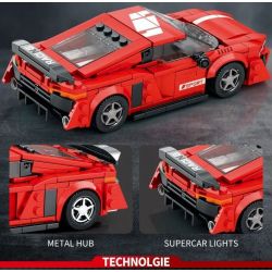 REOBRIX 681 non  AUDI R8 bộ đồ chơi xếp lắp ráp ghép mô hình Speed Champions Racing Cars Đua Xe Công Thức 413 khối