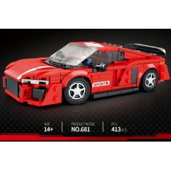REOBRIX 681 non  AUDI R8 bộ đồ chơi xếp lắp ráp ghép mô hình Speed Champions Racing Cars Đua Xe Công Thức 413 khối