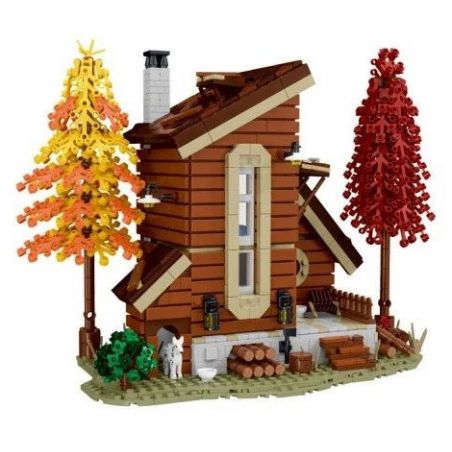 MorkModel 031073 Mork Model 031073 non  BIỆT THỰ NHÀ GỖ bộ đồ chơi xếp lắp ráp ghép mô hình FOREST CABIN 1668 khối