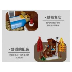 MorkModel 031073 Mork Model 031073 non  BIỆT THỰ NHÀ GỖ bộ đồ chơi xếp lắp ráp ghép mô hình FOREST CABIN 1668 khối