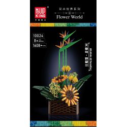 MouldKing 10024 10024S Mould King 10024 10024S non  CHIM THIÊN ĐƯỜNG · STRELITZIA bộ đồ chơi xếp lắp ráp ghép mô hình Flowers FLOWER WORLD BIRDS OF PARADISE Hoa 1608 khối