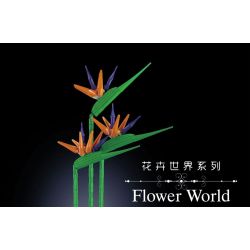 MouldKing 10024 10024S Mould King 10024 10024S non  CHIM THIÊN ĐƯỜNG · STRELITZIA bộ đồ chơi xếp lắp ráp ghép mô hình Flowers FLOWER WORLD BIRDS OF PARADISE Hoa 1608 khối