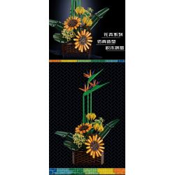 MouldKing 10024 10024S Mould King 10024 10024S non  CHIM THIÊN ĐƯỜNG · STRELITZIA bộ đồ chơi xếp lắp ráp ghép mô hình Flowers FLOWER WORLD BIRDS OF PARADISE Hoa 1608 khối