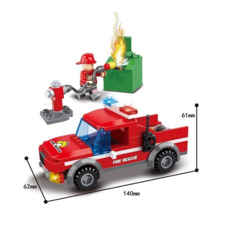 HSANHE 6552 non  XE CỨU HỎA NHỎ bộ đồ chơi xếp lắp ráp ghép mô hình City Thành Phố 149 khối