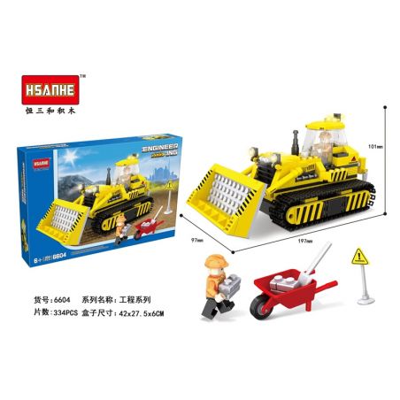 HSANHE CACO 6604 non  MÁY ???I KỸ THUẬT bộ đồ chơi xếp lắp ráp ghép mô hình City ENGINEER Thành Phố 334 khối