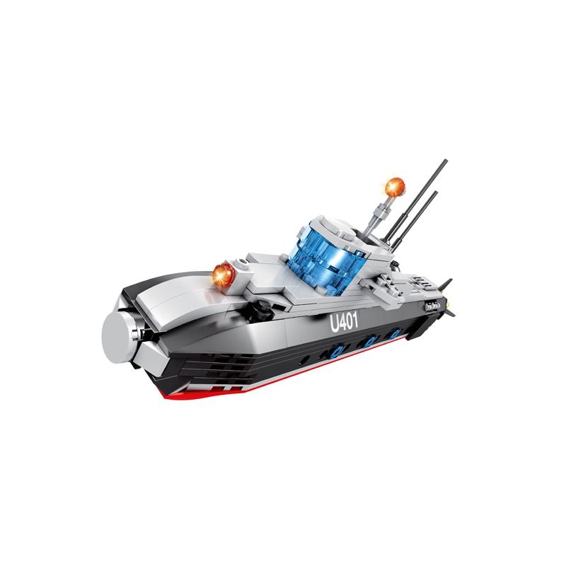 HSANHE CACO 6446 non  TÀU NGẦM TẤN CÔNG CHẠY BẰNG NĂNG LƯỢNG HẠT NHÂN bộ đồ chơi xếp lắp ráp ghép mô hình 432 khối