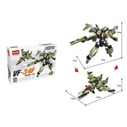 HSANHE CACO 6234 non  MÁY BAY TẤN CÔNG VF-34F bộ đồ chơi xếp lắp ráp ghép mô hình ARMED WARRIOR 351 khối