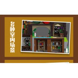 JIESTAR 89149 non  HỌC GIẢ VEN SÔNG bộ đồ chơi xếp lắp ráp ghép mô hình Modular Buildings THE RIVERSIDE SCHOLARS Mô Hình Nhà Cửa 2488 khối