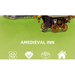 JIESTAR 89148 non  NHÀ TRỌ THỜI TRUNG CỔ bộ đồ chơi xếp lắp ráp ghép mô hình AMEDIEVA INN 2710 khối